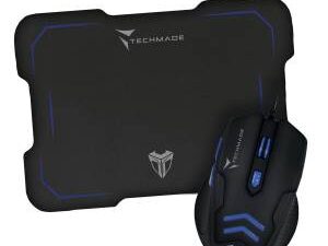 Techmade Kit Mouse USB + Tappetino Gaming Blu