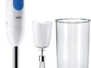 Braun Frullatore ad Immersione MQ3005WH 2 Velocità 700W Bianco/Blu